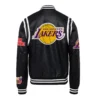 Los angeles lakers leather varsity jacket black 2