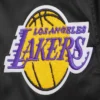 Los angeles lakers mashup full snap satin varsity jacket black 2