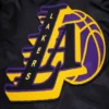 Los angeles lakers mashup logo full snap satin varsity jacket black