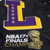 Los angeles lakers mashup logo full snap satin varsity jacket black 5