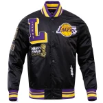 Los Angeles Lakers Mashup Black Satin Jacket
