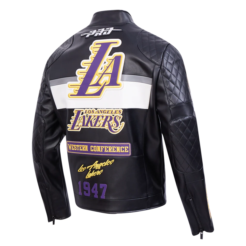Los angeles lakers moto cafe racer jacket