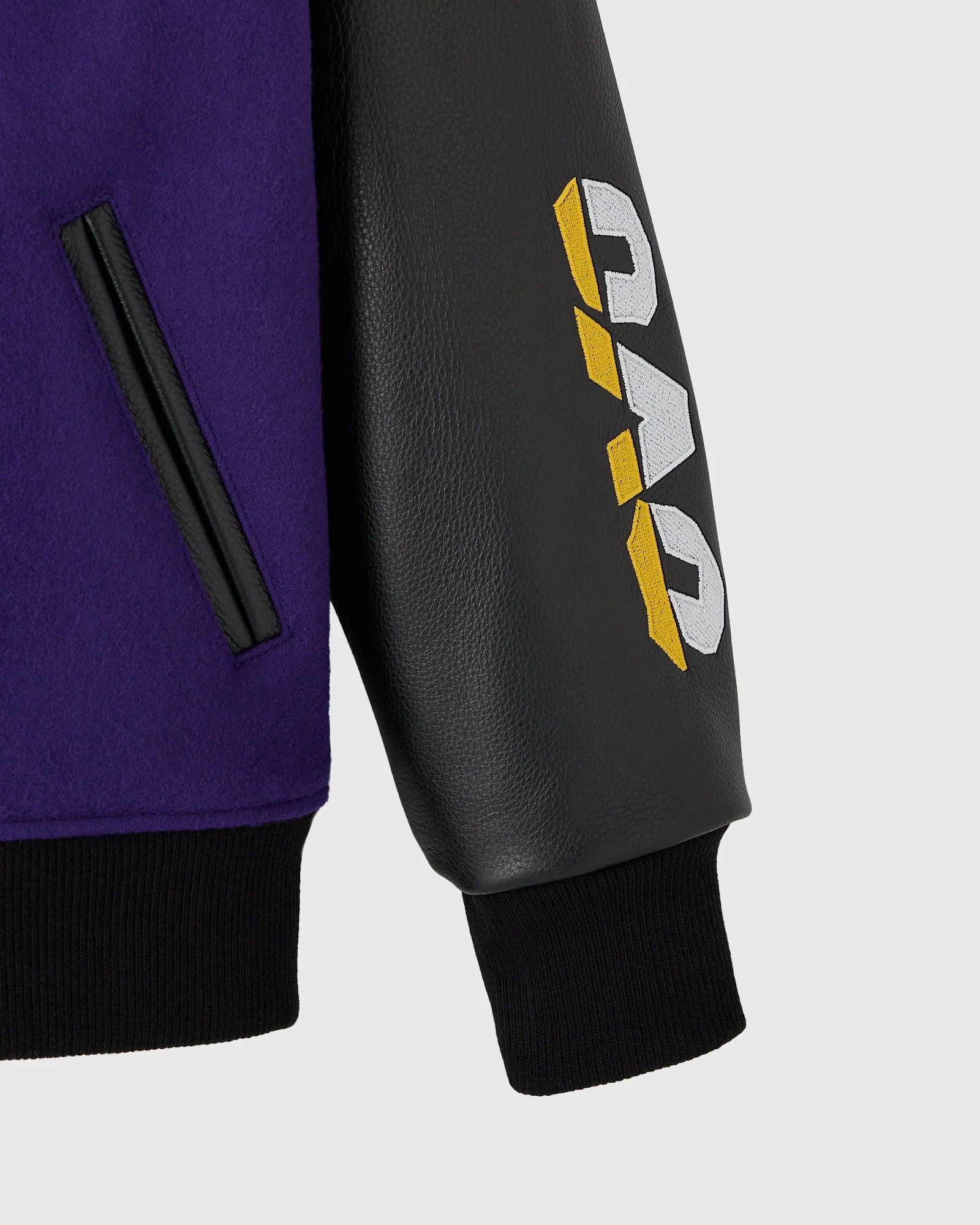 Los angeles lakers ovo x nba wool leather sleeve logo