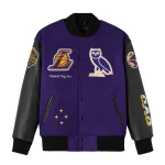 Los Angeles Lakers OVO X NBA Purple Wool/Leather Jacket