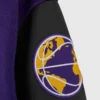Los angeles lakers ovo x nba wool leather varsity sleeve logo