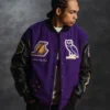 Los angeles lakers ovo x nba wool varsity jacket