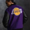 Los angeles lakers ovo x wool leather varsity jacket