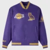Los angeles lakers playboy satin varsity jacket