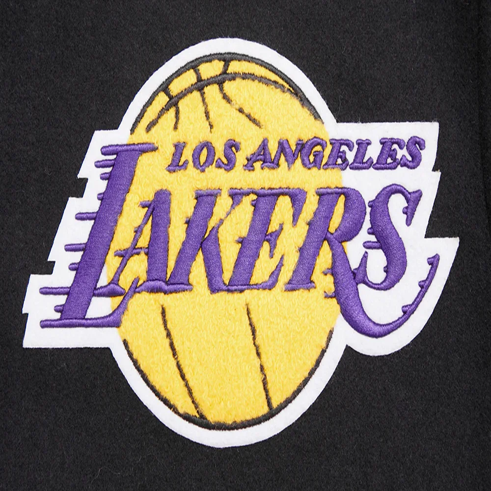 Los angeles lakers pro standard mashup black varsity jacket 5