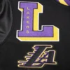 Los angeles lakers pro standard mashup black varsity jacket 6