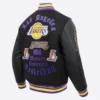 Los angeles lakers pro standard old english black varsity jacket 3