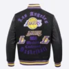 Los angeles lakers pro standard old english black varsity jacket 4