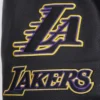 Los angeles lakers pro standard old english black varsity jacket 7