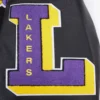 Los angeles lakers pro standard old english black varsity jacket 8