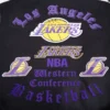 Los angeles lakers pro standard old english black varsity jacket 9