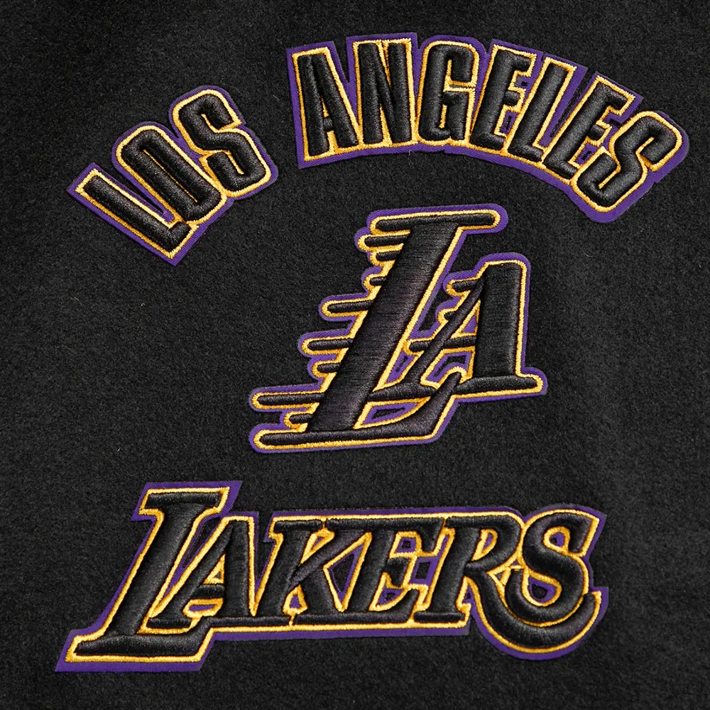 Los angeles lakers pro standard retro classic black varsity jacket 9