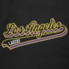 Los angeles lakers pro standard script tail black varsity jacket 11