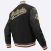 Los angeles lakers pro standard script tail black varsity jacket 3