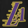 Los angeles lakers pro standard script tail black varsity jacket 5