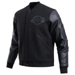 Los Angeles Lakers Triple Black Wool/Leather Jacket