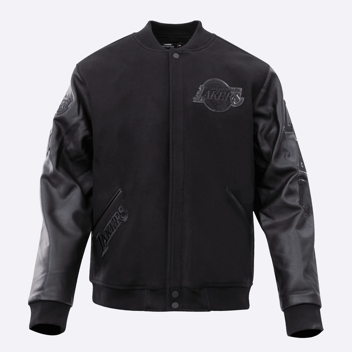 Los angeles lakers pro standard triple black varsity jacket 2