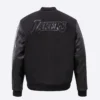 Los angeles lakers pro standard triple black varsity jacket 4