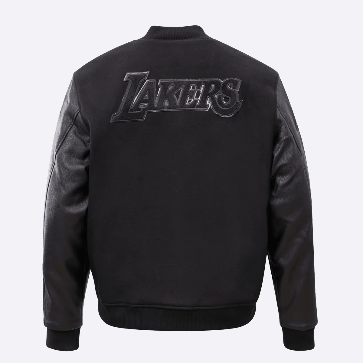 Los angeles lakers pro standard triple black varsity jacket 4