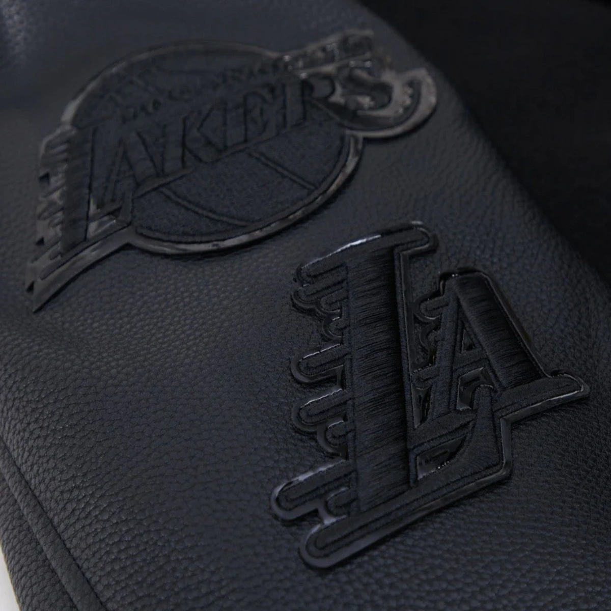 Los angeles lakers pro standard triple black varsity jacket 8