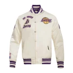 Los Angeles Lakers Retro Classic Cream Satin Jacket
