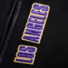 Los angeles lakers retro classic womens wool leather varsity jacket black 6