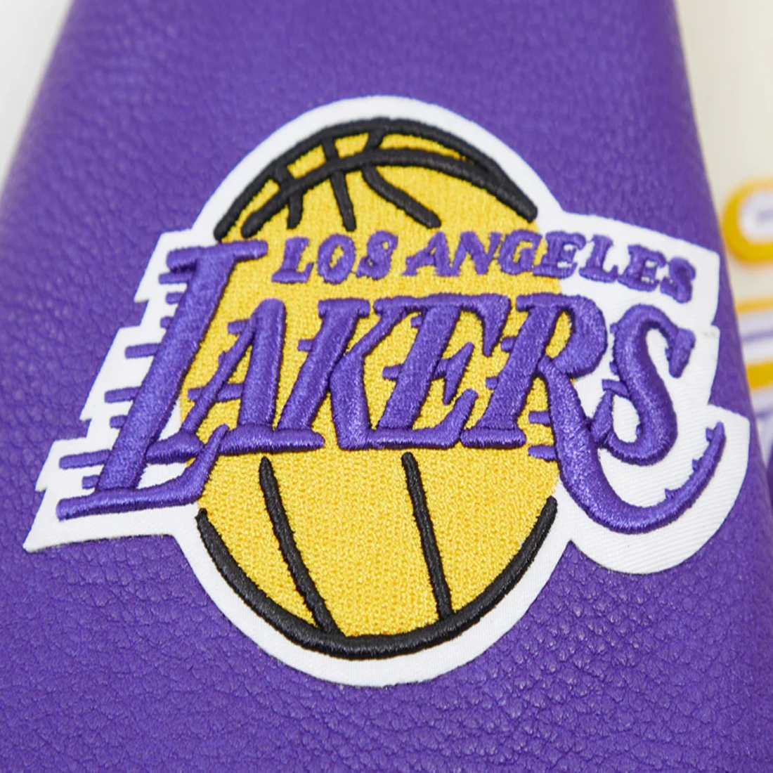 Los angeles lakers retro classic womens wool leather varsity jacket white purple 7