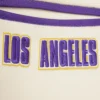 Los angeles lakers retro classic wool leather varsity jacket white purple 7