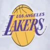 Los angeles lakers script tail full snap satin varsity jacket white