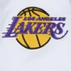 Los angeles lakers script tail full snap satin varsity jacket white 2