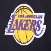 Los angeles lakers script tail womens wool leather varsity jacket black 1