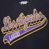 Los angeles lakers script tail womens wool leather varsity jacket black