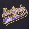 Los angeles lakers script tail womens wool leather varsity jacket black 2