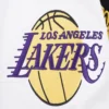 Los angeles lakers script tail wool leather varsity jacket black white