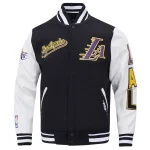 Los Angeles Lakers Script Tail Wool/Leather Jacket