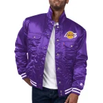 Los Angeles Lakers Satin Trucker Purple Jacket