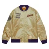 Los angeles lakers team og 20 full zip satin varsity jacket gold 1