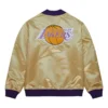 Los angeles lakers team og 20 full zip satin varsity jacket gold 2