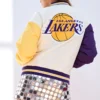 Los angeles lakers terez womens full snap jacket white