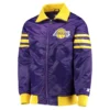 Los angeles lakers the captain ii satin varsity jacket purple 1