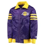 Los Angeles Lakers The Captain II Purple Satin Bomber Jacket