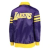 Los angeles lakers the captain ii satin varsity jacket purple 2