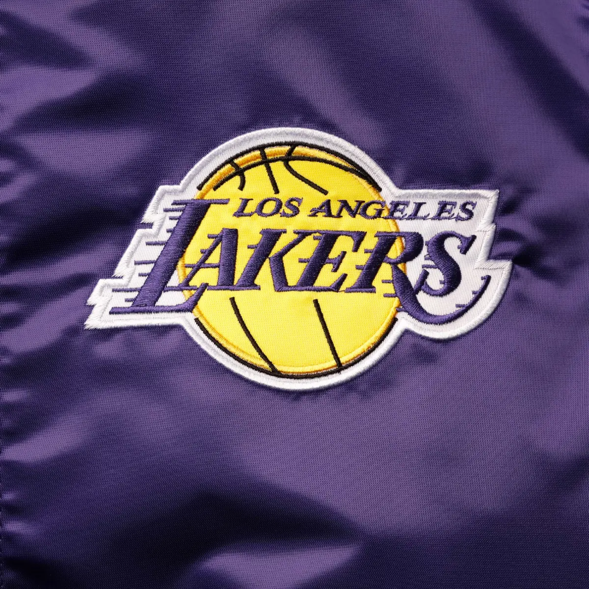 Los angeles lakers the captain ii satin varsity jacket purple 3