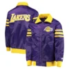 Los angeles lakers the captain ii satin varsity jacket purple 4