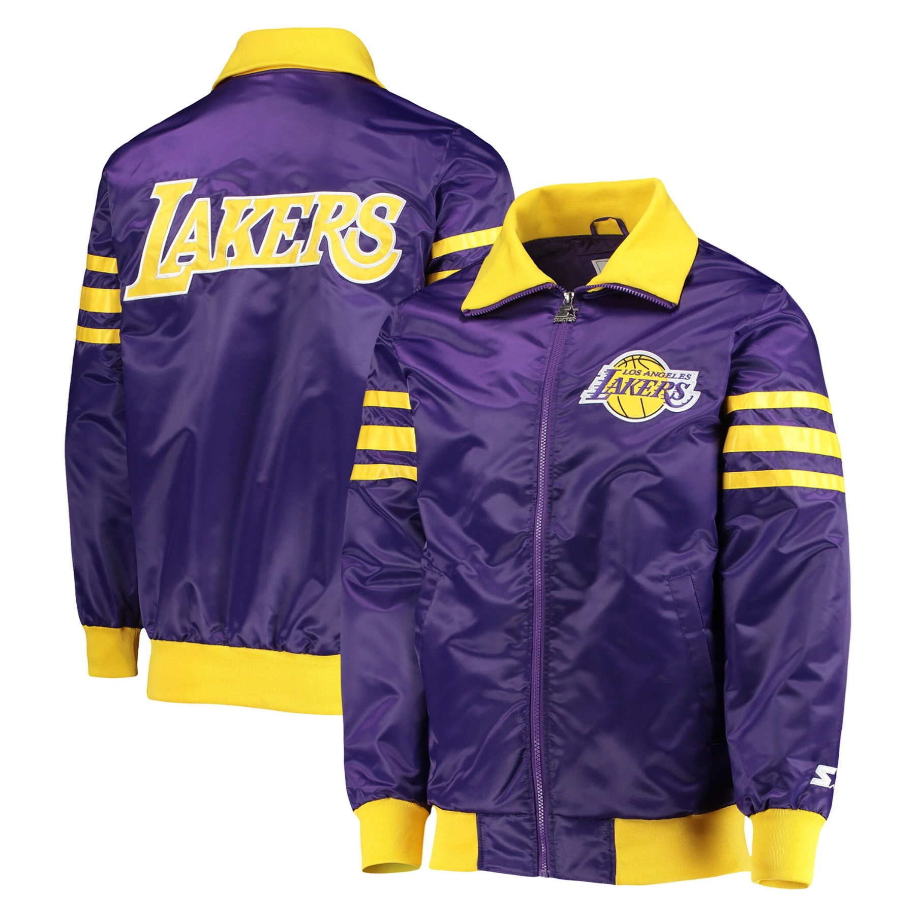Los angeles lakers the captain ii satin varsity jacket purple 4