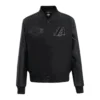 Los angeles lakers triple black wool leather varsity jacket black